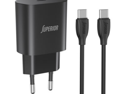 Kucni punjac Superior CO-DC24 Fast PD 25W 3A Type C na Type C crni