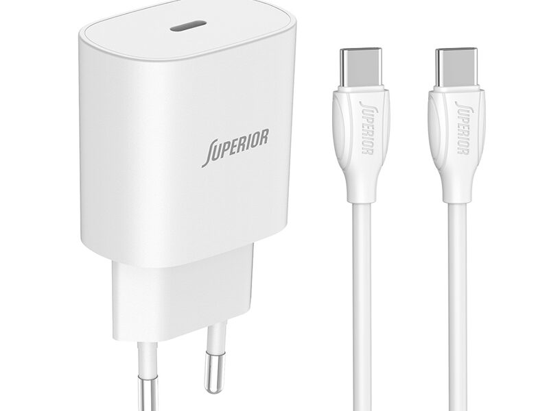 Kucni punjac Superior CO-DC24 Fast PD 25W 3A Type C na Type C beli