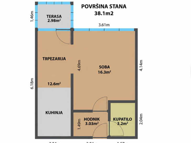 Dimitrija Tucovica 38 kvadrata, uknjizen